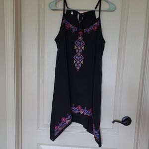 Unbranded Black Sleeveless Dress with Colorful Embroidery Size M